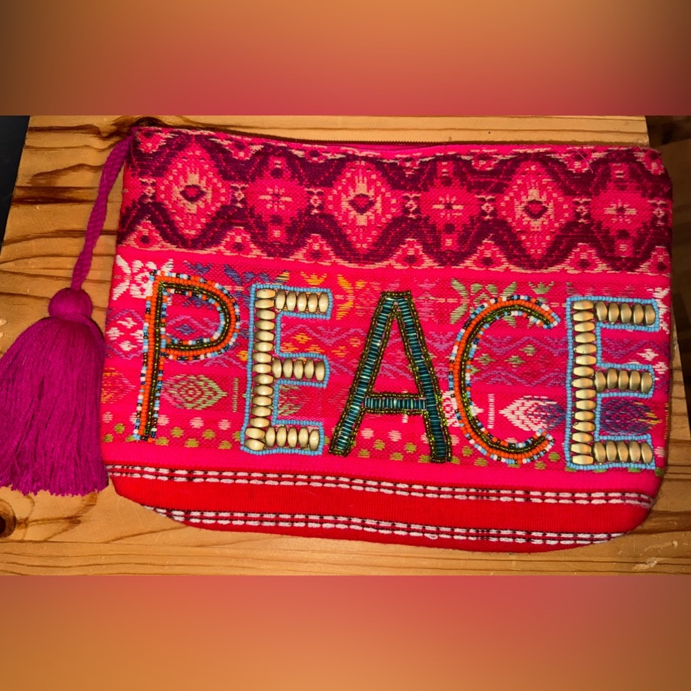 Ale by Alessandra Peace of Cake Hand Embroidered Beaded Clutch